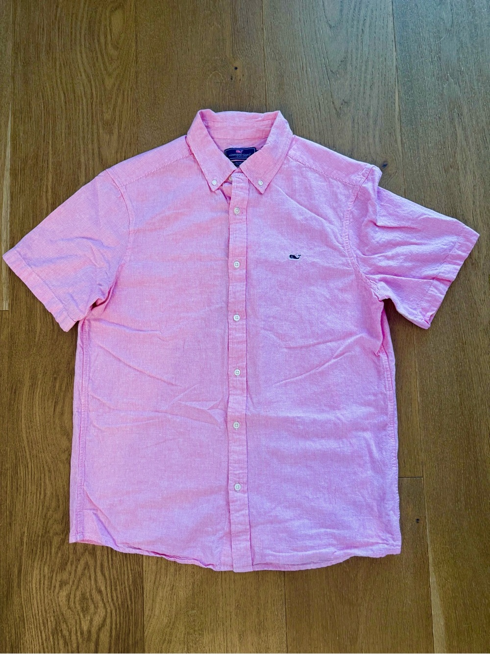 Vineyard Vines Linen Cotton Blend Button Down Pinstripe Shirt